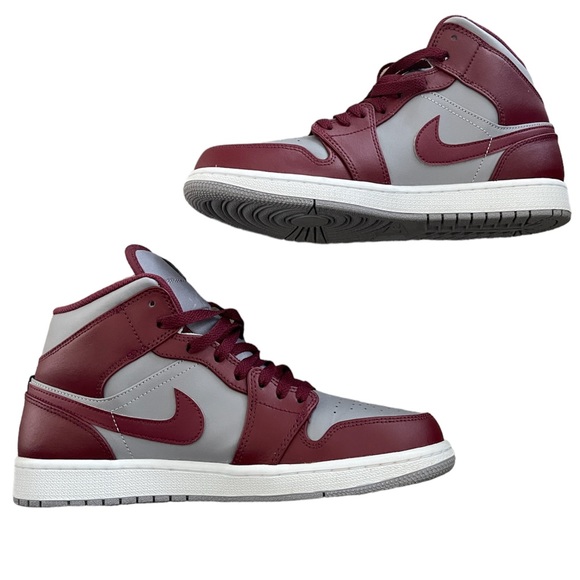 Jordan Other - Nike Air Jordan 1 Mid Mens Size 9.5 Cherrywood Red White